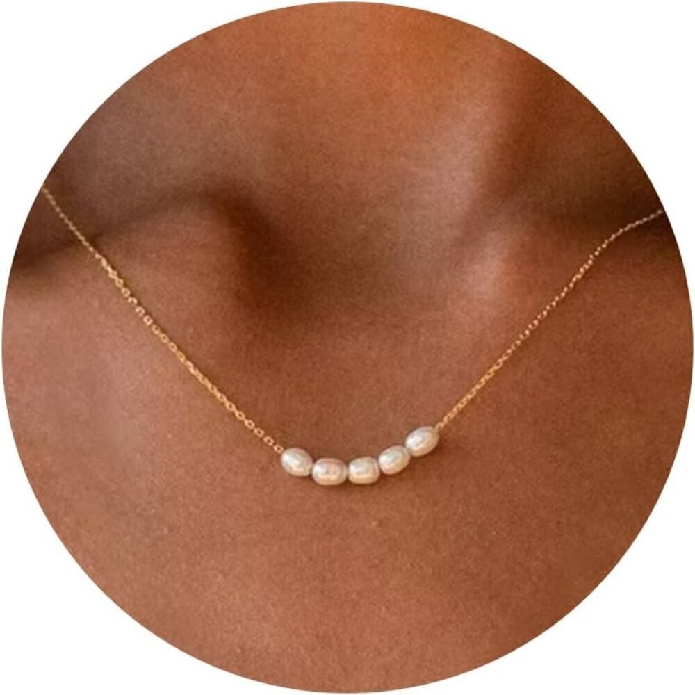 🆕 Women Gold Pearl Choker Necklace Trendy Chain Layered Birthday Jewelry Gifts